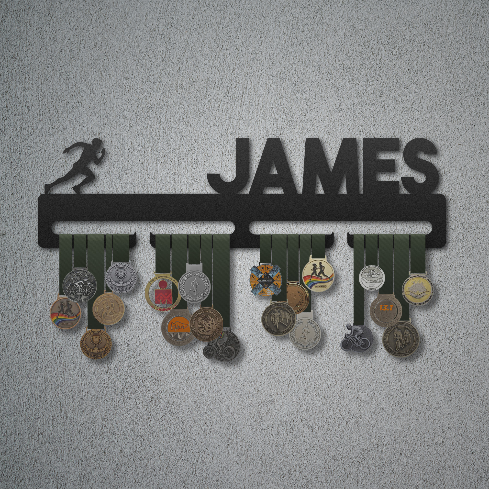 Personalized Medal Holder for Man Runners