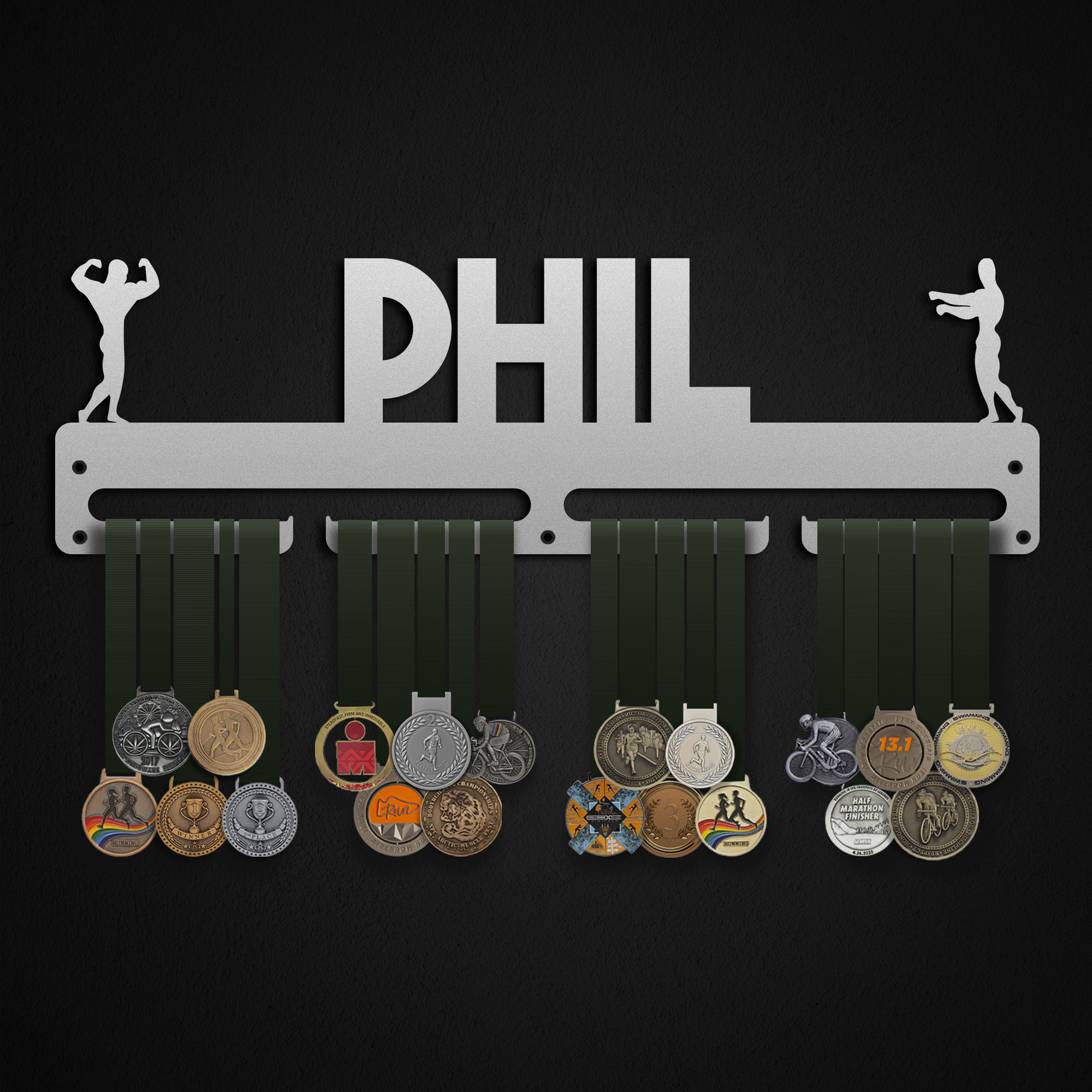 Customizable Bodybuilder Metal Medal Hanger