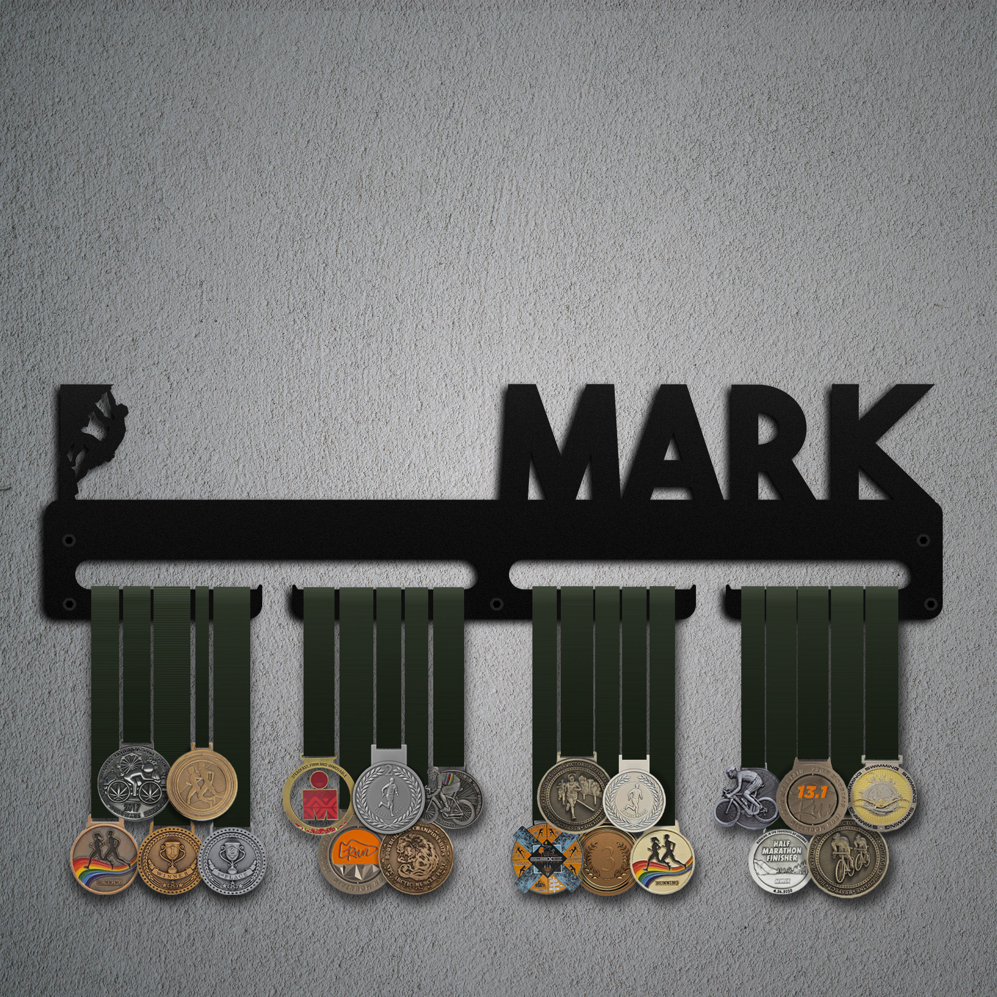 Personalized Customazible Climbing Medal Holder